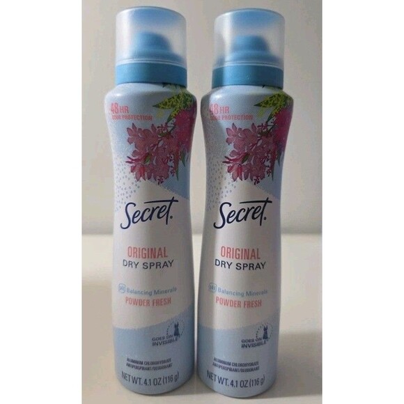 Lot of 2 Secret Original Dry Spray Deodorant Powder Fresh 4.1 oz 48HR Protection - Picture 4 of 8